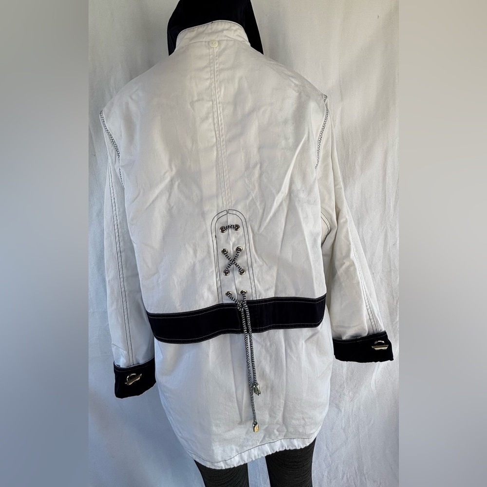 TARA VANESSA Hooded Beach Combing Rain Jacket L Paris Milan New York - Picture 12 of 14